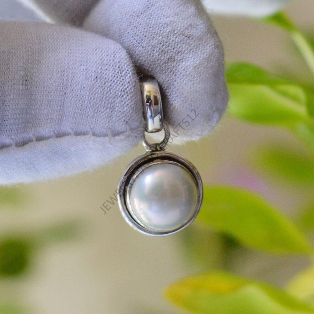 925 Sterling Silver Pendant, Cultured South Sea Pearl Designer Pendant Jewelry