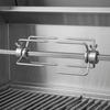2PCS Stainless Steel Rotisserie Meat Forks Silver 4 Prong Grill Spit Clamps Locking Screw BBQ Skewer Holders Meat Grilling