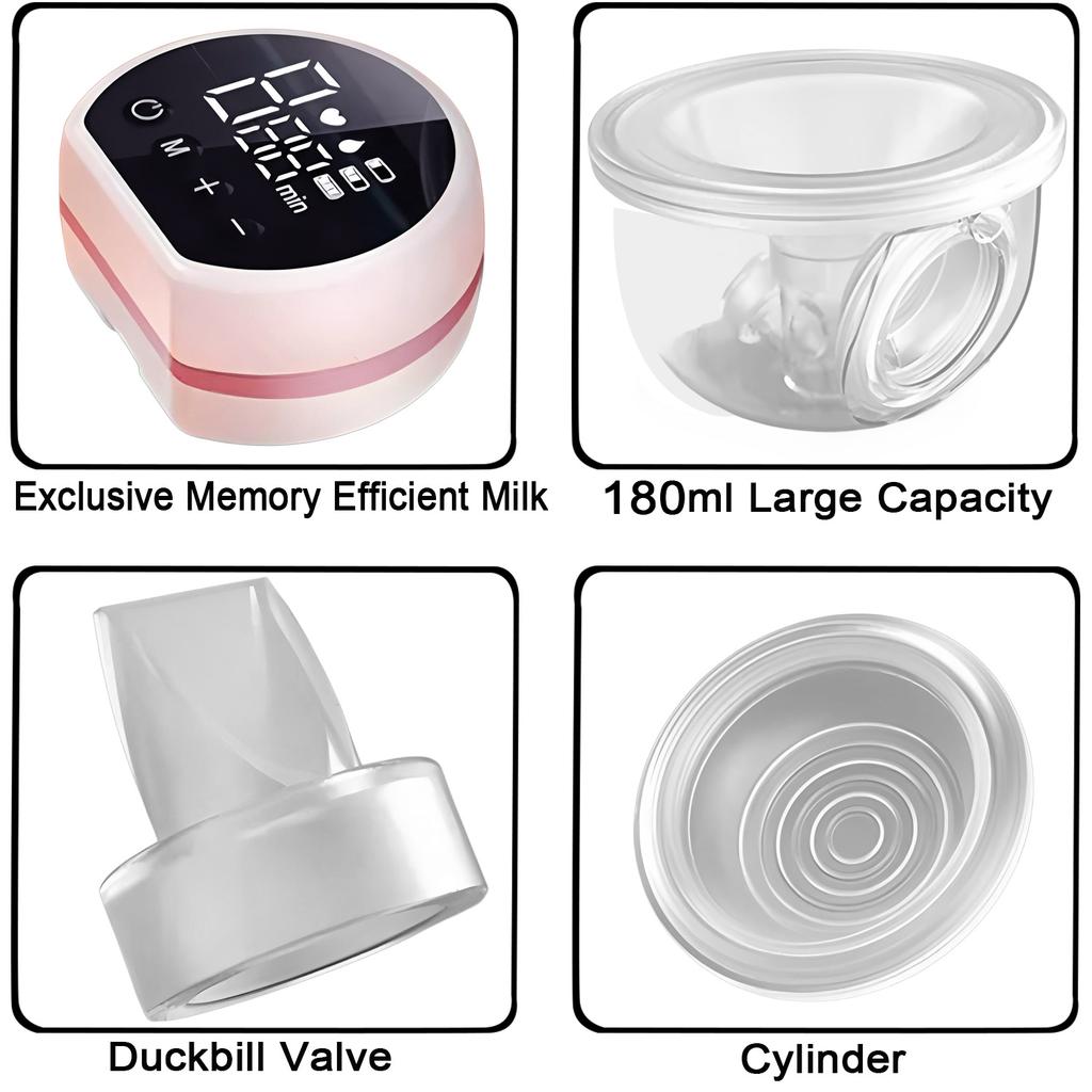 Electric Wearable Breast Pump - 9 Levels & 3 Modes, Hands-Free BPA-Free LCD Display, Painless Wireless Breastfeeding for Moms