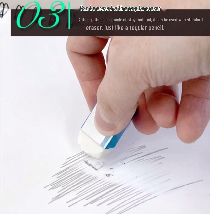 Eternal Mechanical Pencil - No Sharpening Needed, Never Runs Out, Ideal for First Grade Students, Metacil Black Tech