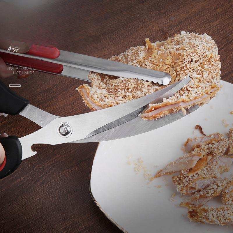 Gebogene Klinge Küchenschere Koreanische Edelstahl Grill-Schere mit Steak-Küchenschere Küchenwerkzeug Multifunktionale Haushaltsschere