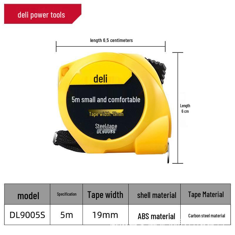 Deli DL9003S Portable Mini Steel Tape Measure, Multi-Size: 3m, 5m, 7.5m - Ideal for Drafting and Measuring.