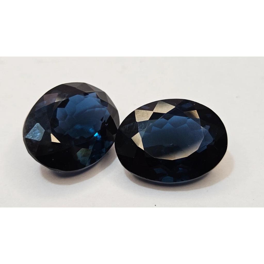 44+ Ct Natural Dark Blue Indicolite Tourmaline Oval Cut Pair Fabulous Gemstone