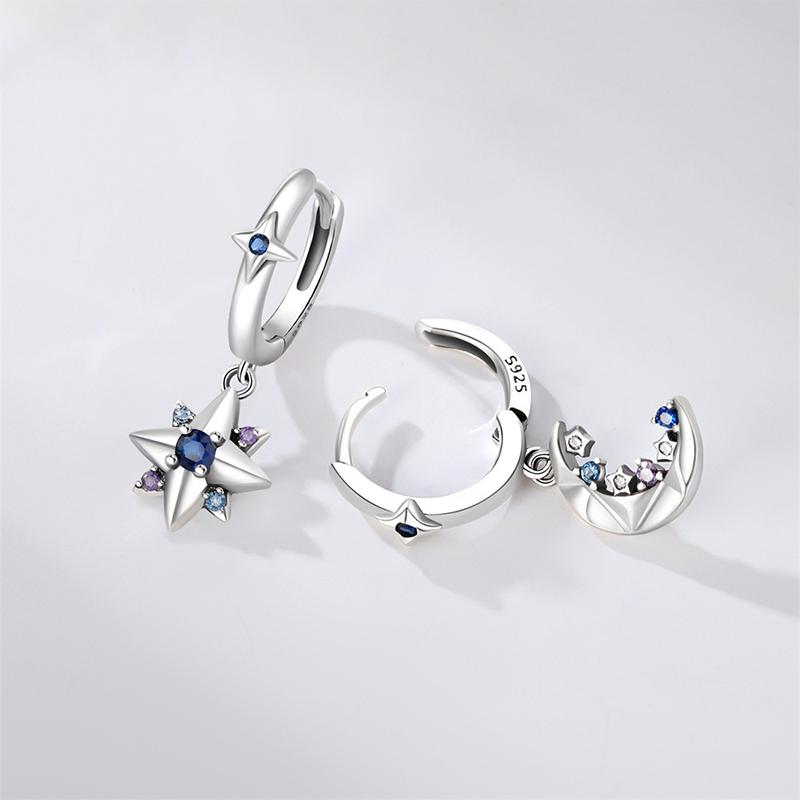 barbie Earrings [Pure Silver·Original Design] Stars and Moon, High-end Temperament, Ins Style Confession Exquisite Gift Box #lucky S925 ZJYES-YS-169