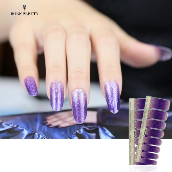 

Women Gradient Nails Ornaments Glitter Manicure Decor Adhesive Nail Art Decals Stickers