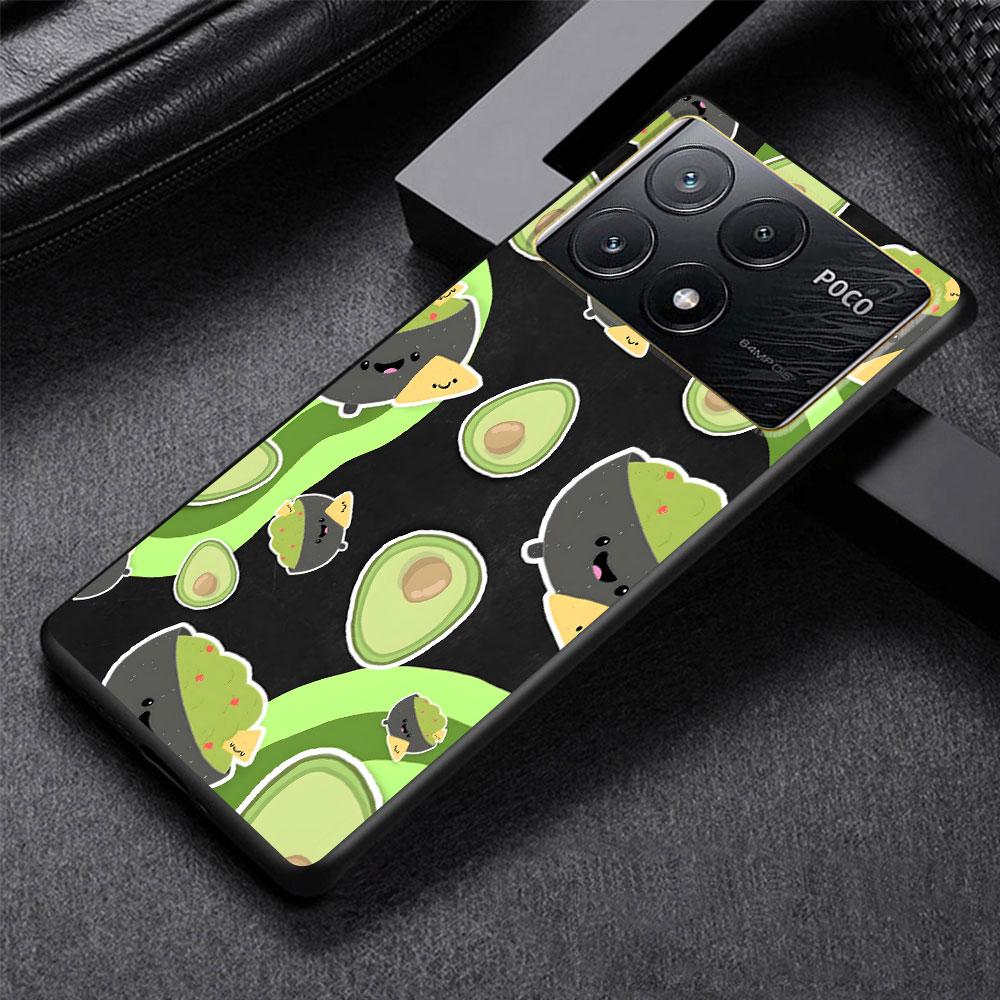 Avocado Case for Xiaomi Poco X6 X3 NFC M5s X5 F3 M4 M3 Pro Black Silicone Soft Phone Cover Coque