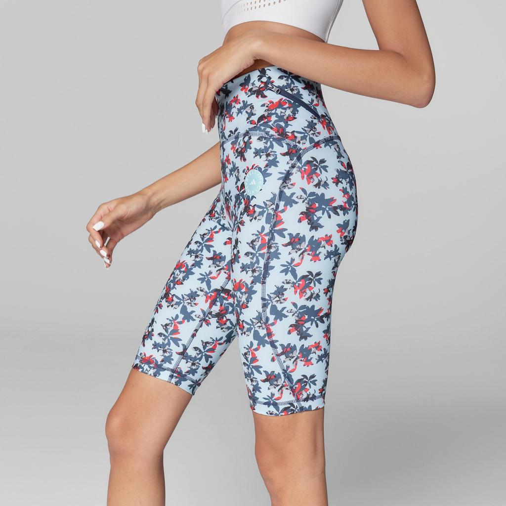 adidas X Stella McCartney Floral Print High-Waisted Fitted Five-Inch Workout Shorts Women Shorts GL5830