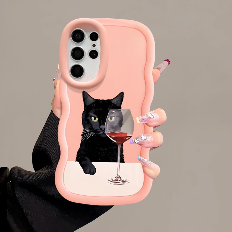 Slightly Drunk Cat Soft Phone Cover Case for Samsung Galaxy S23 Plus S24 S25 S21 A25 A26 S20 FE S22 Ultra A55 A24 A36 A54 A34
