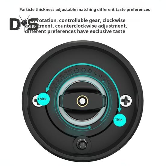 Electric Salt And Pepper Grinder Battery Powered Coarseness Mill Automatic Salt Mill with LED Light for Kitchen BBQ