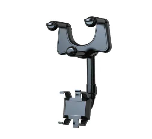 

Car Rearview Mirror Phone Holder - 360° Adjustable Bracket with Anti-Slip Gripper for iPhone, Samsung, Xiaomi
