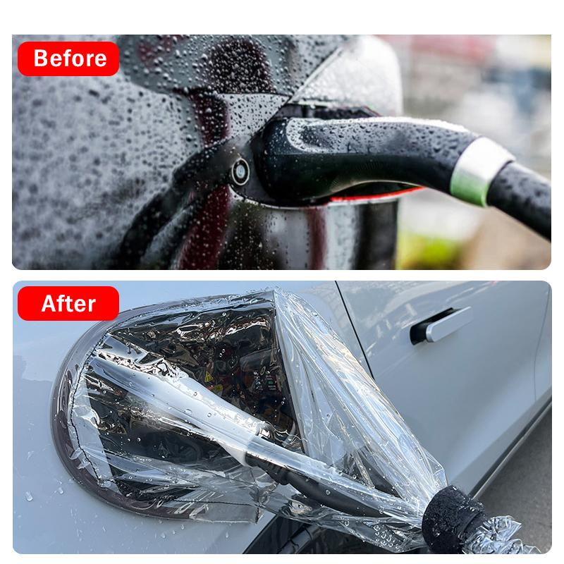 Regensichere Schutzkappe für EV-Ladeanschluss, Magnetische Abdeckung für Elektroauto-Ladestecker, Wasserdicht und Langlebig für den Außenbereich, Transparent