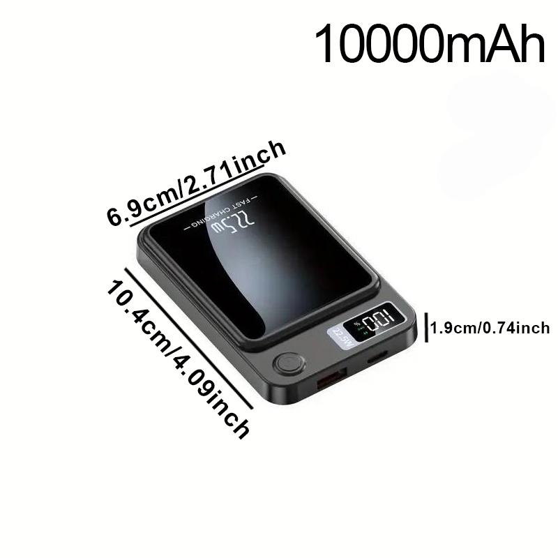 Magnetická bezdrátová powerbanka 10 000 mAh, podporuje rychlé nabíjení 22,5 W / PD 20 W, kompatibilní s telefony iPhone a Android