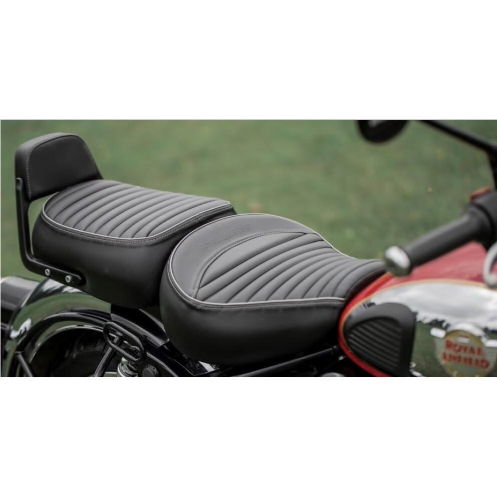 Royal Enfield "New Classic 350" Reborn "Black Touring Rider Seat" With "Spring"
