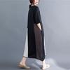 Cotton Linen Plus Size Women Casual Loose Long Summer Dress