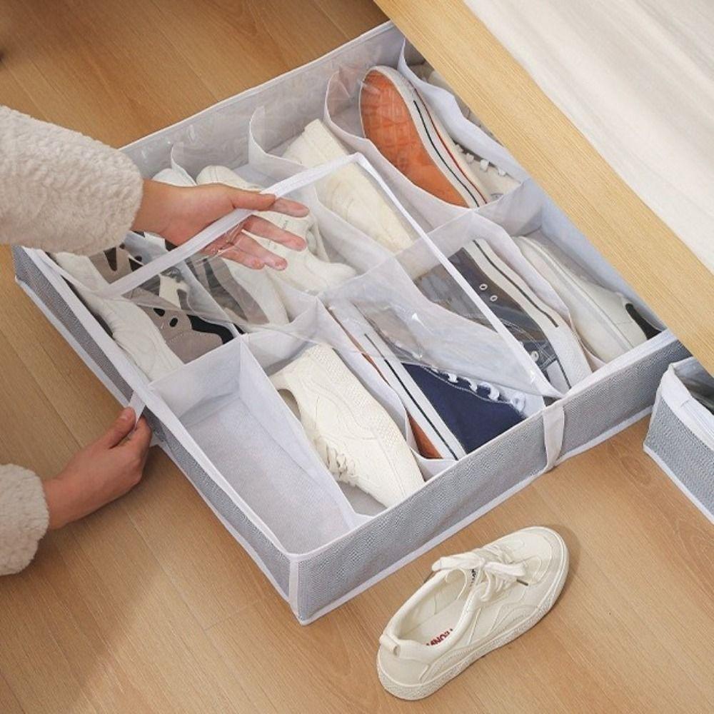 12 Grids Shoes Storage Bag Non-woven Fabric Shoes Organizer Breathable Shoe Storage Bin  Closet