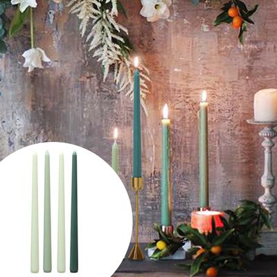 4pcs Candy Colored Taper Candles Colored Smokeless Candle Morandi Colored Long Candle Long Rod Cone Candle