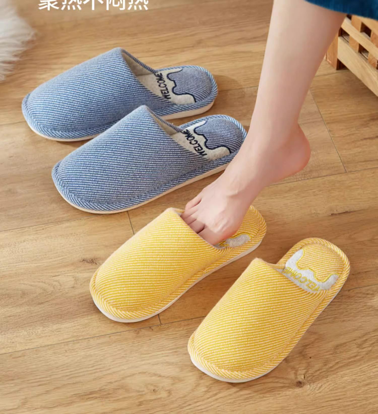 Новые хлопковые тапочки осенне-зимние мужские и женские домашние тапочки из хлопка и льна — фото 10