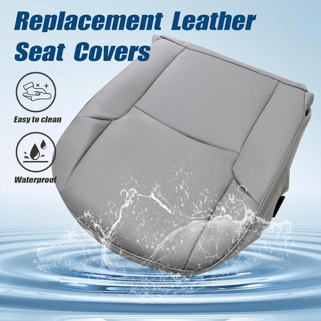 GXARTS Medium Gray Driver Side Bottom Replacement Leather Seat Cover #LB12 or FA12 Compatible with Toyota 4Runner Limited 2003 2004 2005 2006 2007