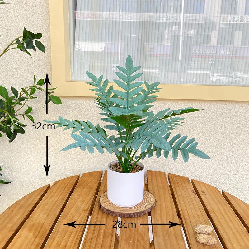 Nordic Artificial Monstera Bonsai - Small Potted Office Desk & Living Room Decor Green Plant.