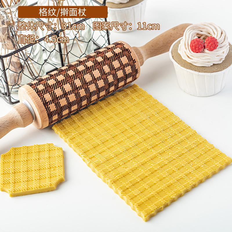 

Cartoon Print Rolling Pin Solid Wood Sun Dinosaur Pattern Cookie Doughnut Pressing Roller Wooden Stick Baking Tool
