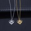 Stainless Steel Heart Eye Pendant Necklace - European & American Fashion Accessories