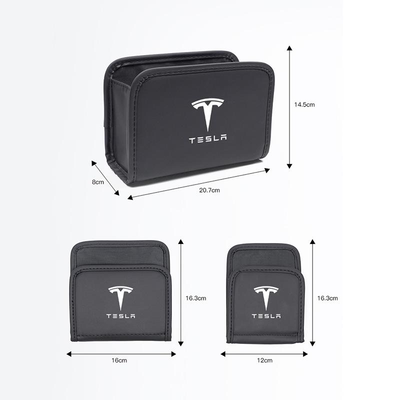 Car Interior Storage Box Multi Functional Leather Bag Accessories For Tesla Model 3 Model S Model X Model Y Cybertruck Roadster