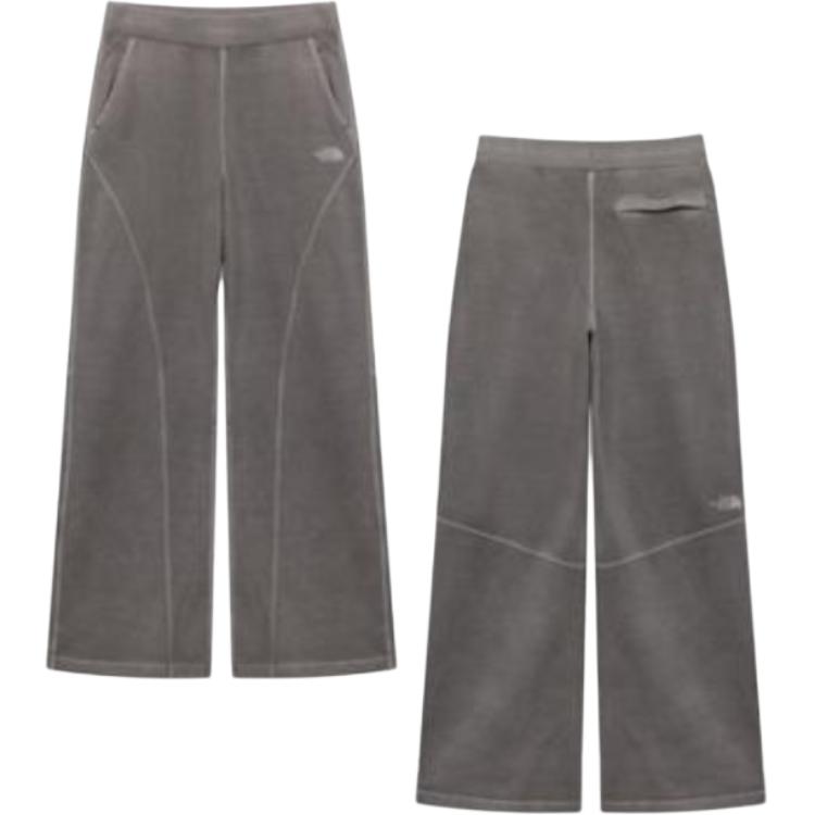 The North Face Letter Logo Drawstring Loose Straight Casual Pants Unisex Pants Gray NP6KQ50J