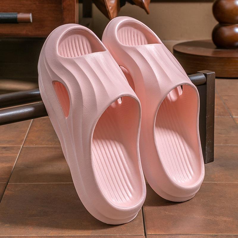 Women's Thick Sole Non-Slip EVA Slippers - Poop Design, Air Cushion Comfort for Couples, Summer Indoor Use.