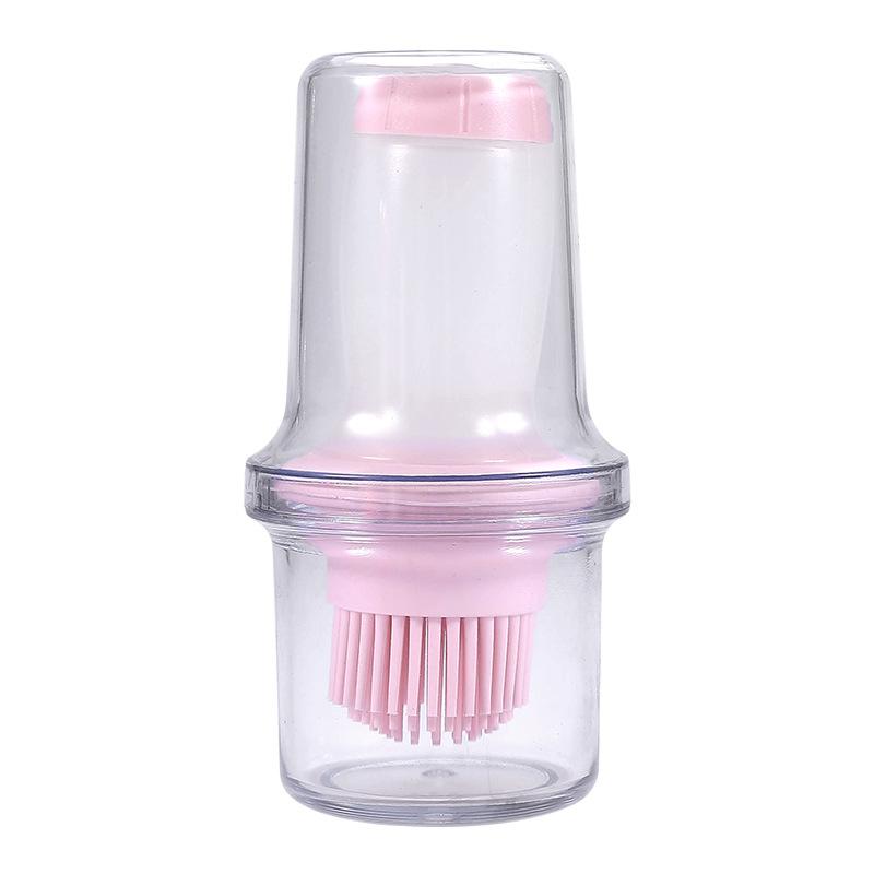 1pc Silicone Oil Bottle Brush with Lid Household High-temperature Kitchen Silicone Extrusion Barbecue Brush Oil Brush
