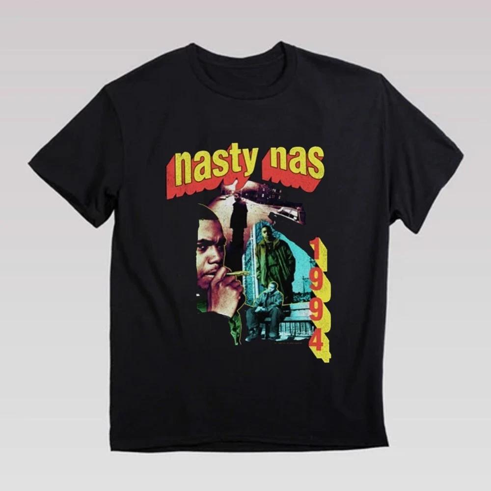 Винтажная футболка Nasty Nas 1994, Ретро футболка для фанатов рэпа Nas, Nas рэпер Восточного побережья XXXL