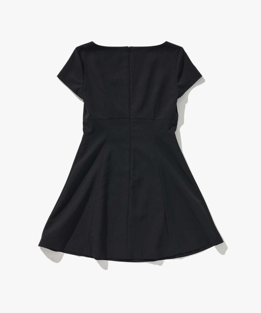 Plack Woman Square Neck Mini Dress