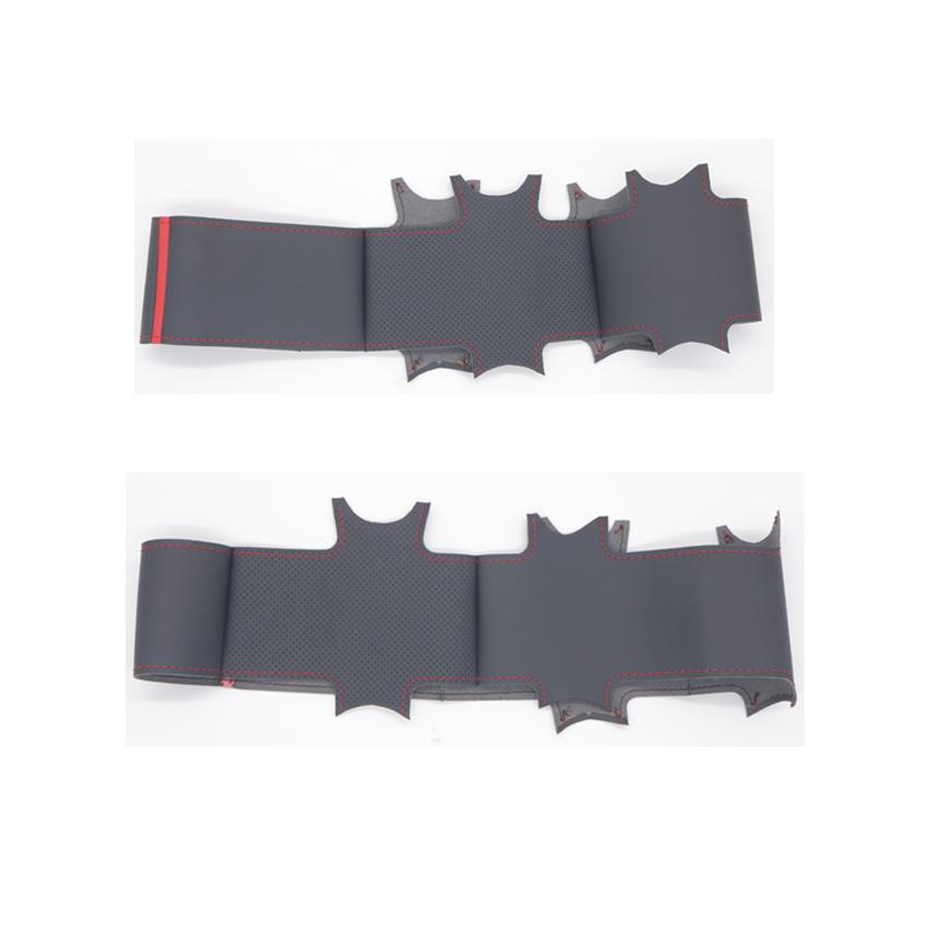 Black Faux Leather Hand-stitched No-slip Car Steering Wheel Cover Braid for Volkswagen VW Transporter T4 2000-2002 Santana 2004