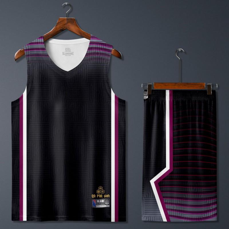 Men Women Basketball Jersey Set Gradient Design Breathable Loose Fit Training Game Uniform Fall