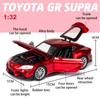 1/32 Scale Toyota GR SUPRA Sports Diecast Car Model Toy, Pull Back Toy Vehicle with Sound and Light for Kids Toddler Boys Girls Gift Collection