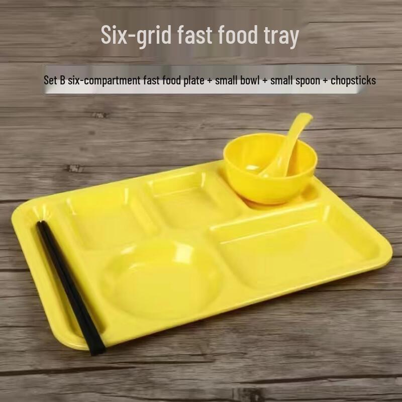 Rectangular Melamine Divided Lunch Tray