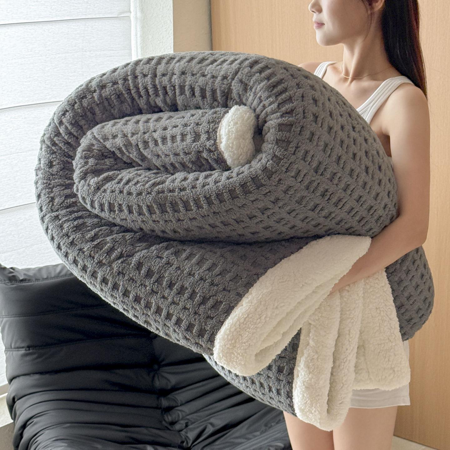 

Розкішний потовщений флісовий плед з овечої вовни - М який, теплий плед з коралового вельвету для зими, сну або використання на дивані 100x150cm Children s Blanket