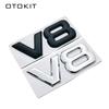 Automatisk metalllegering 3D V8-logotyp Motorvolym baklucka Bakre bilmärkesdekal Krom V8 sidovingemblem klistermärke Bilstyling