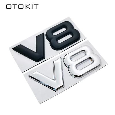 Auto din aliaj metalic 3D V8 logo motor deplasare portbagaj spate autocolante insignă crom V8 lateral emblemă autocolant stil auto