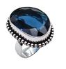 Blue Topaz Gemstone Ethnic Handmade Antique Design Ring US Size-7.75 Z 110