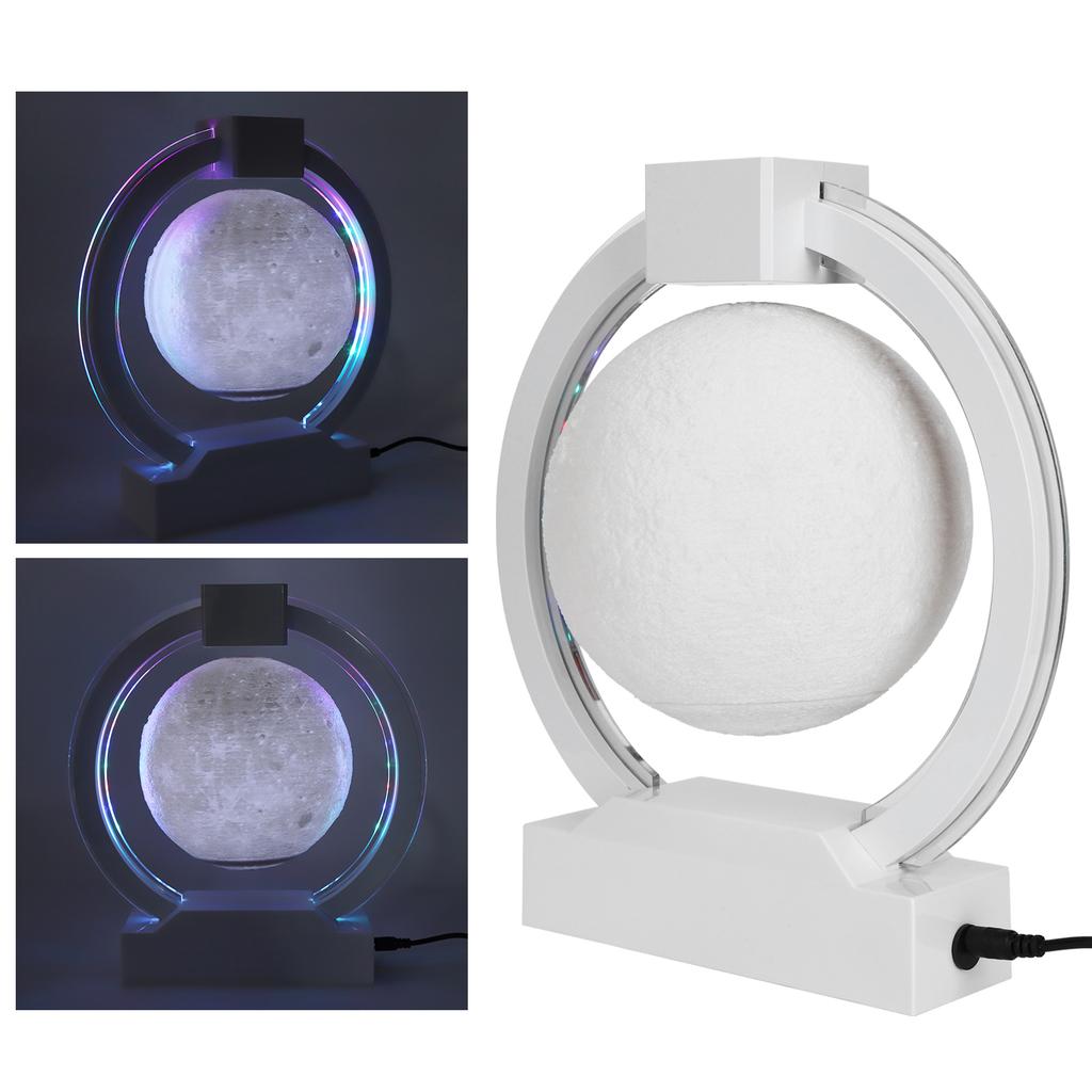 White Magnetic Suspension Moon Bedroom Floating Night Light Desk Ornaments Birthday Gift 100?240VAU