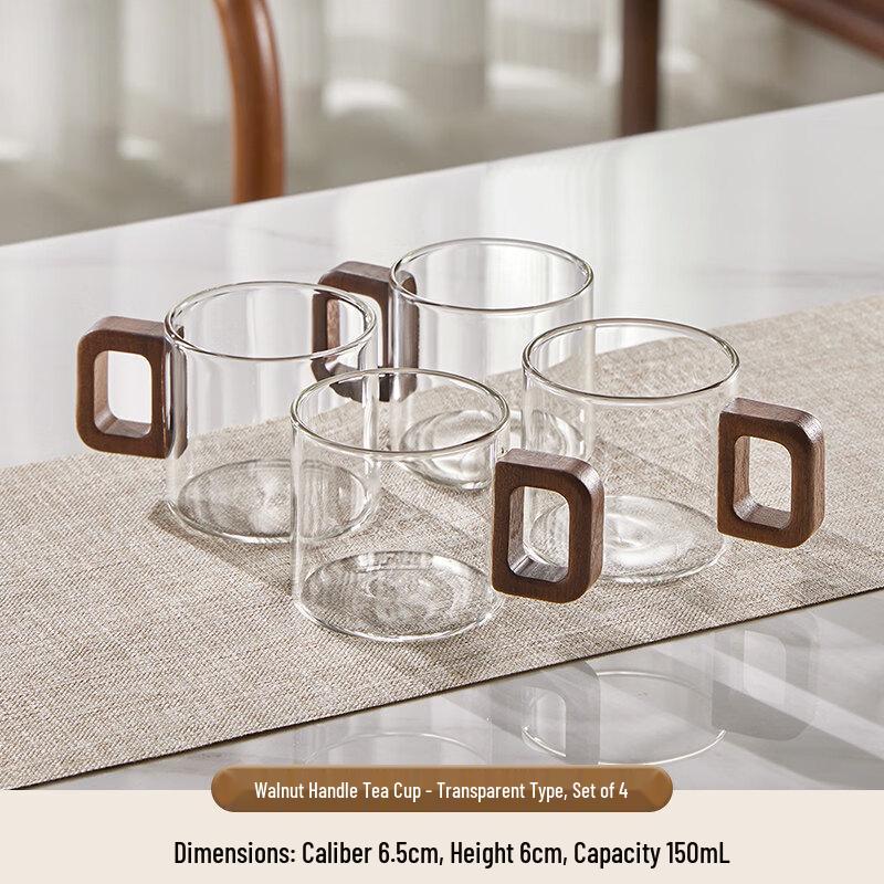ZISIZ Chinese Style Heat-Resistant Glass Teacup