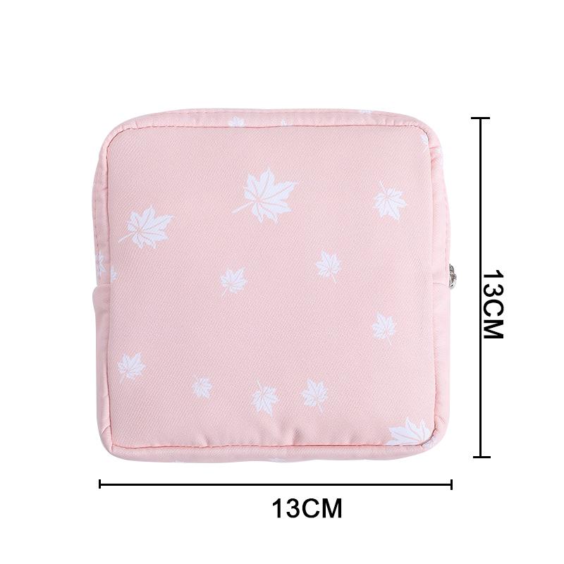 Women Portable Sanitary Napkin Tampon Storage Bag Cotton Travel Makeup Storage Bag Literary Zipper Coin Purse Sundries Storage#w