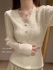 2026 Autumn Women's French Lace Knit Sweater: Elegant Layered Design