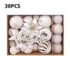 Christmas Decorations 38PCS Flocked Christmas Flowers Christmas Ball Set Christmas Tree Ornaments Velvet Christmas Ball