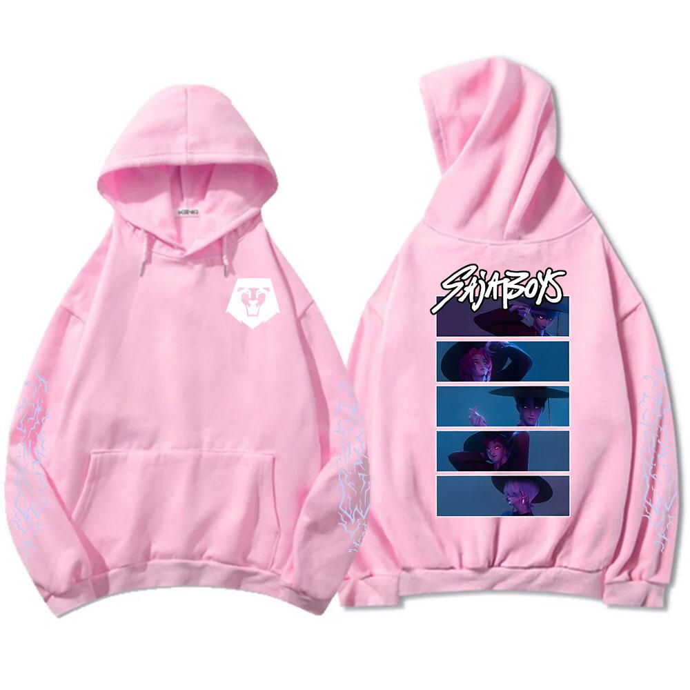 KPop Demon Hunters Saja Boys Selvlysende Hettegenser Langermet Mote Genser Casual Filmtrykk Unisex