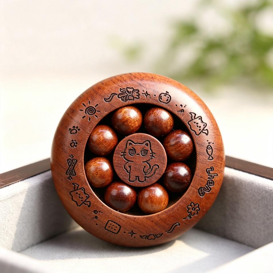 Cliff Cypress Luxury Rosewood Decompression Gyro: Handheld Wind Fire Wheel for Relaxation and Luck