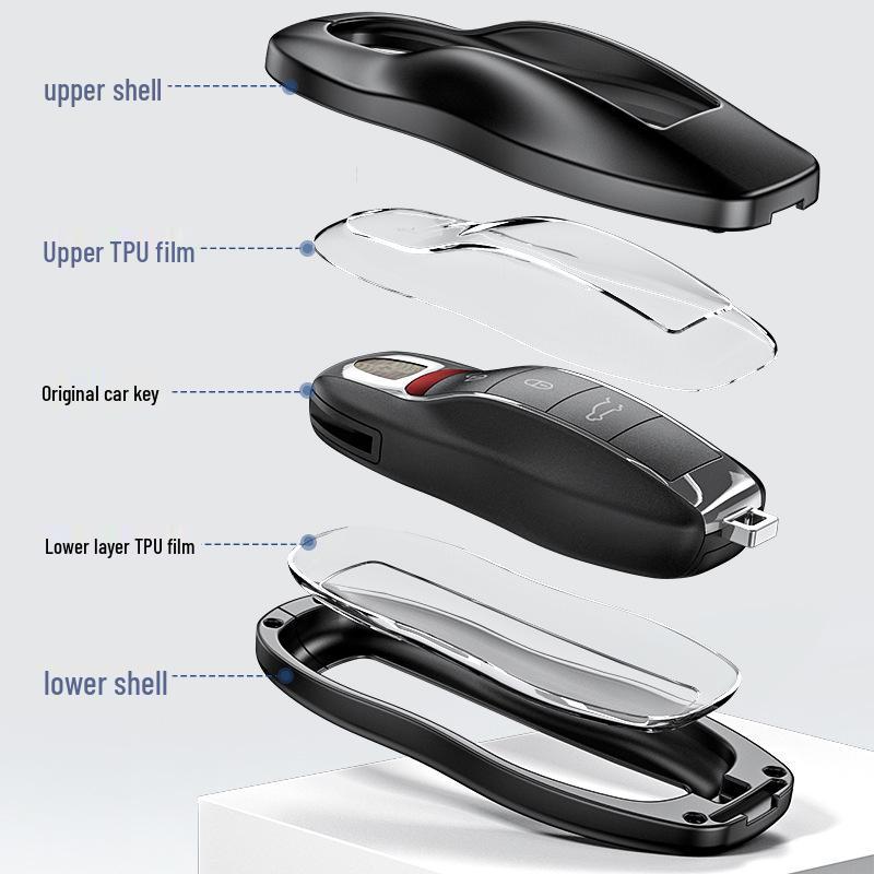 Cayenne & Panamera Aluminiumlegierungsschlüsselhülle mit Lederband - High-End