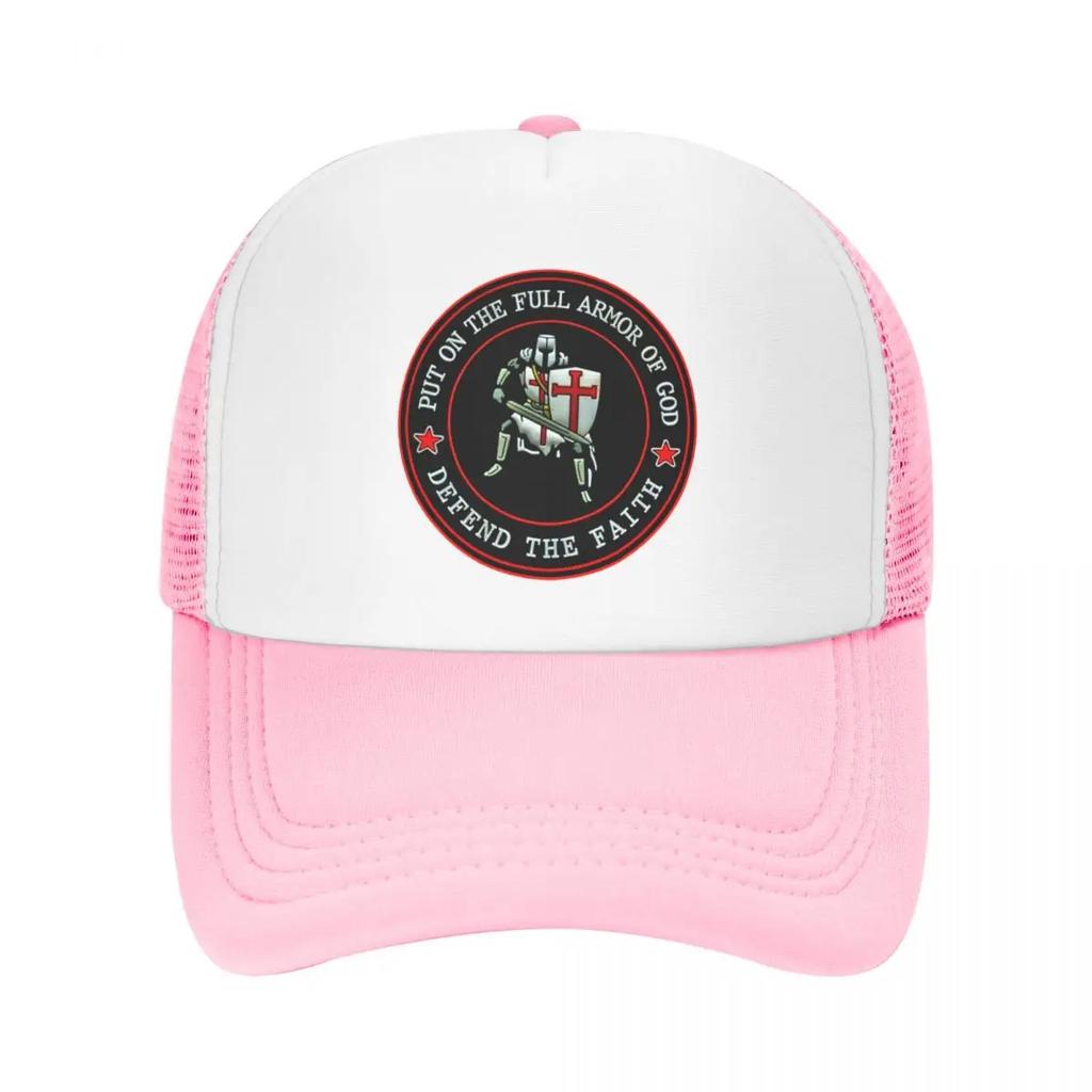 Custom Christian Knight Defend The Faith Trucker Hat Adjustable Adult Knights Templar Crusader Baseball Cap Outdoor Dad Hat