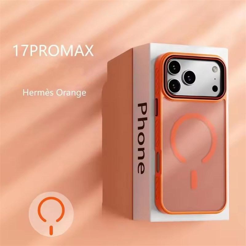 Frosted Matte Translucent Magnetic Phone Case For 17 Air 17 16 15 14 13 Pro Max For Magsafe Wireless Charge Shockproof Cover