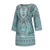 V-Ausschnitt 3/4 Ärmel Shift Design Urlaubs Kleid Ethnischer Stil Bohemia Retro Print Damen Kleid Damen Kleidung